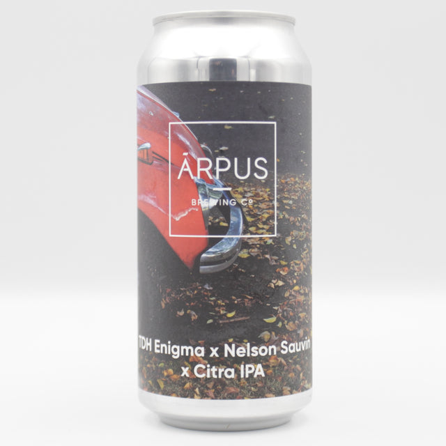 This is a can of Arpus Brewing Co - TDH Enigma x Nelson x Citra IPA - 6.5% (440ml). It is a IPA craft beer available to buy from Ghost Whale, voted London's best craft beer shop.