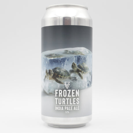 This is a can of Azvex - Frozen Turtles - 7.2% (440ml). It is a IPA craft beer available to buy from Ghost Whale, voted London's best craft beer shop.