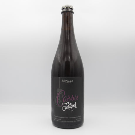 This is a sharing bottle of Side Project - Cassis du Fermier: Blend #4 - 8% (750ml). It is a Saison craft beer available to buy from Ghost Whale, voted London's best craft beer shop.