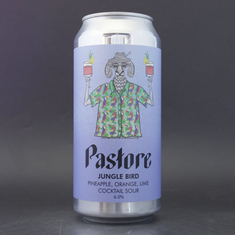 This is a can of Pastore - Jungle Bird - 6% (440ml). It is a Sour craft beer available to buy from Ghost Whale, voted London's best craft beer shop.