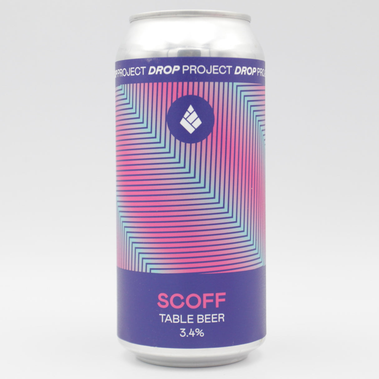 This is a can of Drop Project - Scoff - 3.5% (440ml). It is a Pale Ale craft beer available to buy from Ghost Whale, voted London's best craft beer shop.