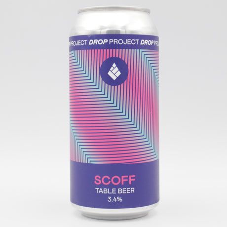 This is a can of Drop Project - Scoff - 3.5% (440ml). It is a Pale Ale craft beer available to buy from Ghost Whale, voted London's best craft beer shop.