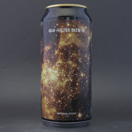 This is a can of Cold Shelter - Burnt Out Into Oblivion - 8.4% (440ml). It is a Imperial Stout / Porter craft beer available to buy from Ghost Whale, voted London's best craft beer shop.