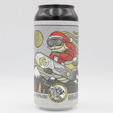 This is a can of Amundsen - Bourbon Barrel Aged Sticky Little Fingers (2026) - 12% (440ml). It is a Imperial Stout / Porter craft beer available to buy from Ghost Whale, voted London's best craft beer shop.