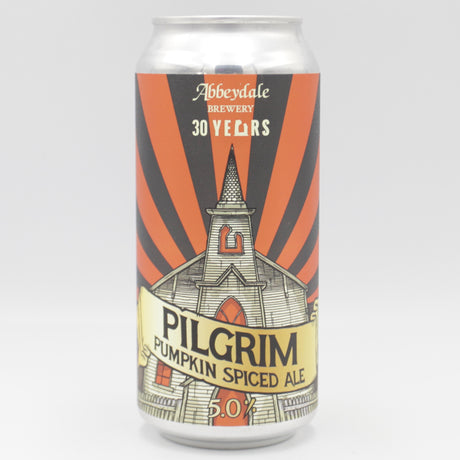 This is a can of Abbeydale - Pilgrim - 5% (440ml). It is a Red / Amber Ale craft beer available to buy from Ghost Whale, voted London's best craft beer shop.