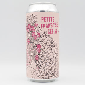 This is a can of Burning Sky - Petite Framboise-Cerise - 3.5% (440ml). It is a Saison craft beer available to buy from Ghost Whale, voted London's best craft beer shop.