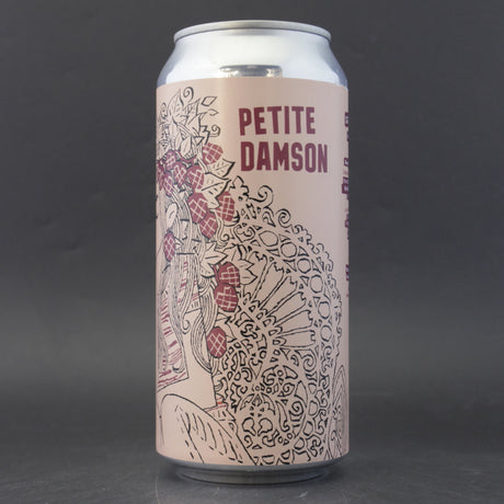 This is a can of Burning Sky - Petite Damson - 3.5% (440ml). It is a Saison craft beer available to buy from Ghost Whale, voted London's best craft beer shop.