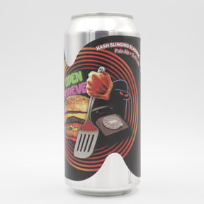 This is a can of Sureshot - Hash Slinging Slasher - 3.4% (440ml). It is a Pale Ale craft beer available to buy from Ghost Whale, voted London's best craft beer shop.
