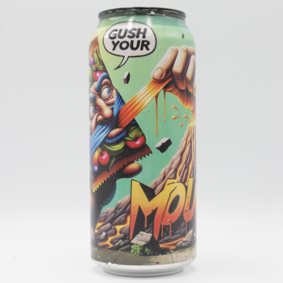 This is a can of DankHouse - Gush Your Mouth - 6% (473ml). It is a Sour craft beer available to buy from Ghost Whale, voted London's best craft beer shop.