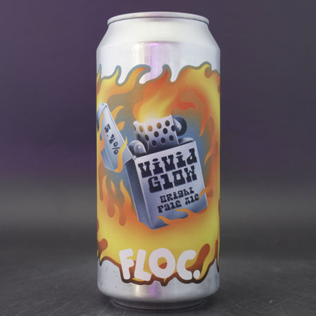 This is a can of Floc - Vivid Glow - 5.4% (440ml). It is a Pale Ale craft beer available to buy from Ghost Whale, voted London's best craft beer shop.
