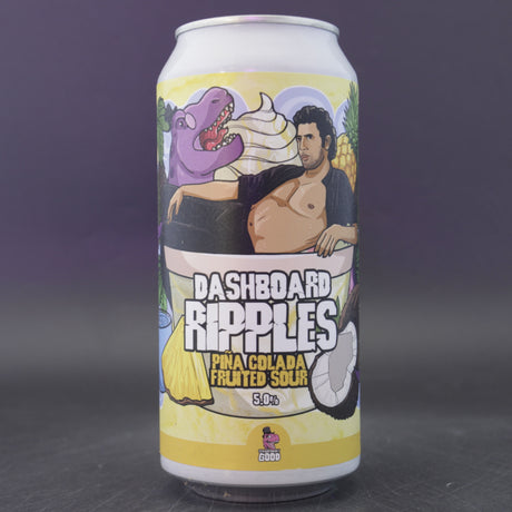 This is a can of Staggeringly Good - Dashboard Ripples: Pina Colada - 5% (440ml). It is a Sour craft beer available to buy from Ghost Whale, voted London's best craft beer shop.