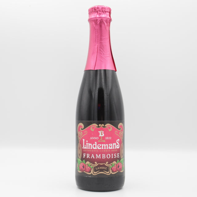 This is a bottle of Lindemans - Framboise - 2.5% (355ml). It is a Lambic craft beer available to buy from Ghost Whale, voted London's best craft beer shop.