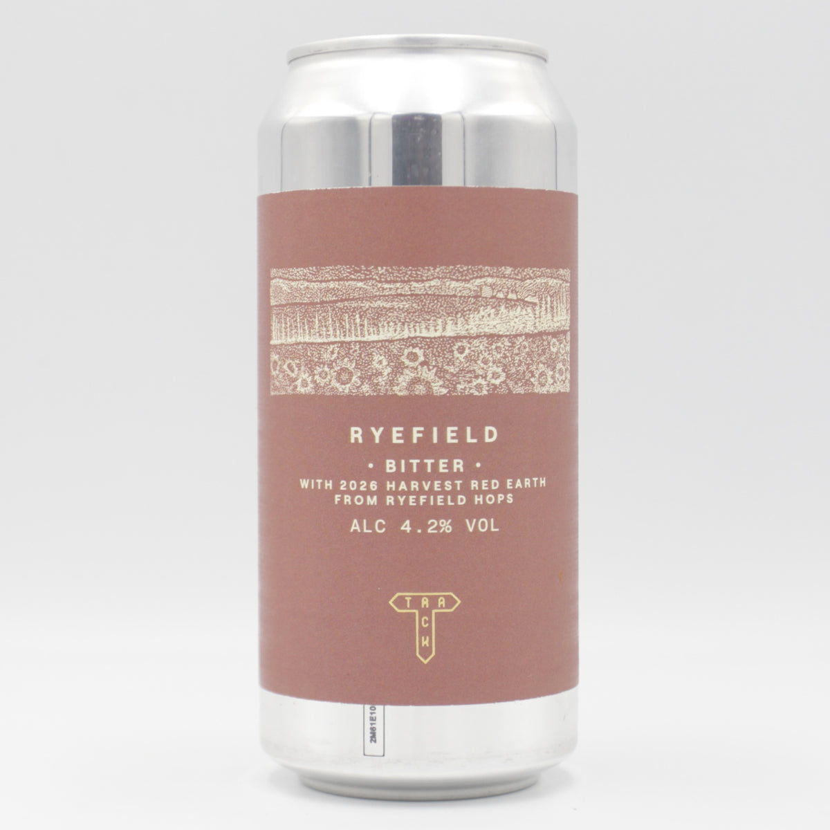 This is a can of Track / Kicks - Ryefield - 4.2% (440ml). It is a Traditional English Ale craft beer available to buy from Ghost Whale, voted London's best craft beer shop.