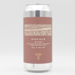 This is a can of Track / Kicks - Ryefield - 4.2% (440ml). It is a Traditional English Ale craft beer available to buy from Ghost Whale, voted London's best craft beer shop.