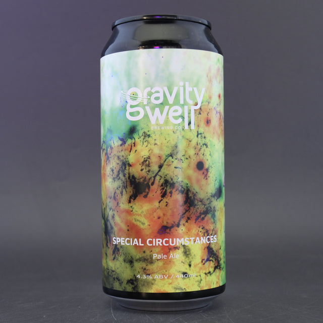 This is a can of Gravity Well - Special Circumstances - 4.3% (440ml). It is a Pale Ale craft beer available to buy from Ghost Whale, voted London's best craft beer shop.