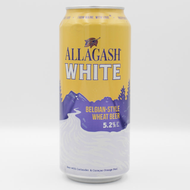 This is a can of Allagash - White - 5.2% (473ml). It is a Wit / Wheat craft beer available to buy from Ghost Whale, voted London's best craft beer shop.