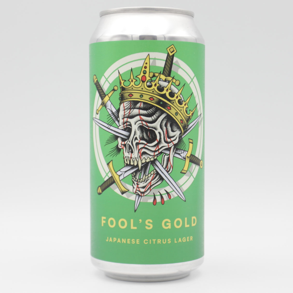 This is a can of Otherworld - Fool's Gold - 4.8% (440ml). It is a Lager / Pilsner / Kölsch craft beer available to buy from Ghost Whale, voted London's best craft beer shop.