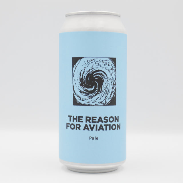 This is a can of Pomona Island - The Reason for Aviation - 5.2% (440ml). It is a Pale Ale craft beer available to buy from Ghost Whale, voted London's best craft beer shop.