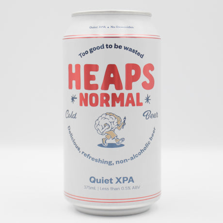 This is a can of Heaps Normal - Quiet XPA - 0.5% (375ml). It is a Pale Ale craft beer available to buy from Ghost Whale, voted London's best craft beer shop.