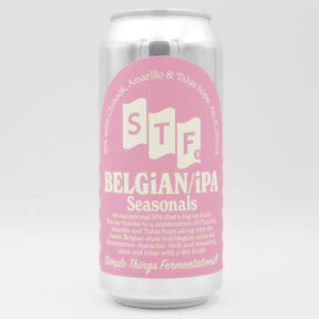 This is a can of Simple Things Fermentations - Belgian IPA - 8.2% (440ml). It is a Double IPA craft beer available to buy from Ghost Whale, voted London's best craft beer shop.