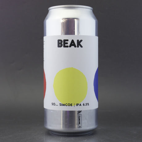 This is a can of Beak Brewery - SO...Simcoe - 6.5% (440ml). It is a IPA craft beer available to buy from Ghost Whale, voted London's best craft beer shop.