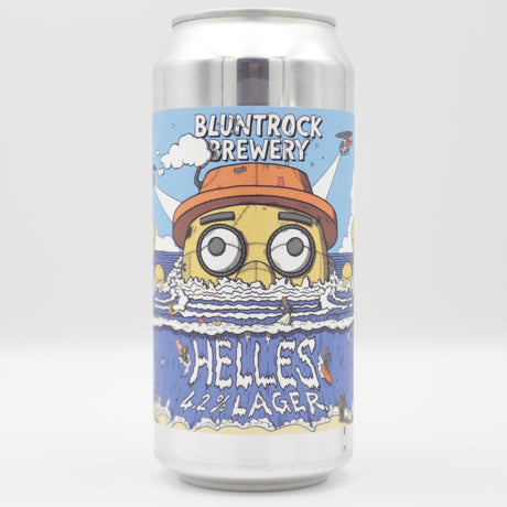 This is a can of Bluntrock - Helles - 4.2% (440ml). It is a Lager / Pilsner / Kölsch craft beer available to buy from Ghost Whale, voted London's best craft beer shop.
