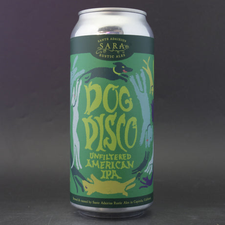 This is a can of Sante Adairius - Dog Disco - 5.3% (473ml). It is a Pale Ale craft beer available to buy from Ghost Whale, voted London's best craft beer shop.