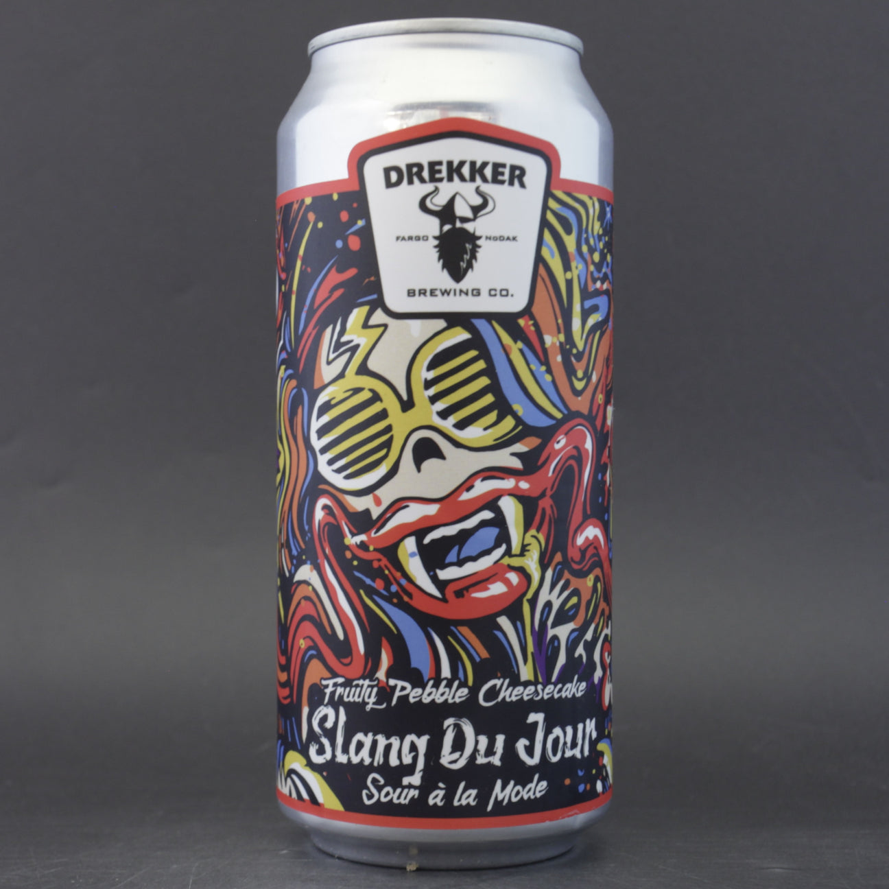 This is a can of Drekker - Slang Du Jour: Fruity Pebble Cheesecake - 6.4% (473ml). It is a Sour craft beer available to buy from Ghost Whale, voted London's best craft beer shop.