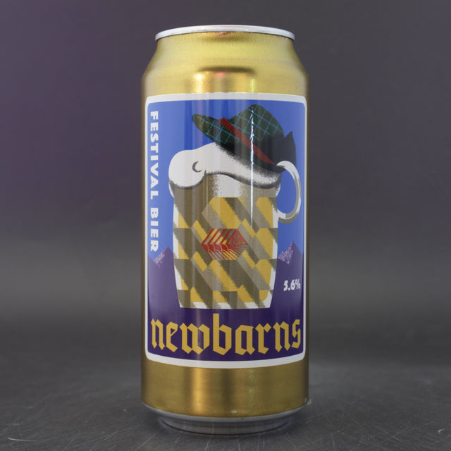 This is a can of Newbarns - Festbier 2025 - 5.6% (440ml). It is a Lager / Pilsner / Kölsch craft beer available to buy from Ghost Whale, voted London's best craft beer shop.