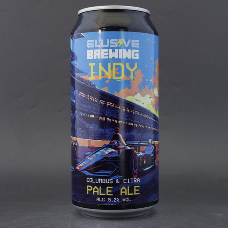 This is a can of Elusive Brewing - Indy - 5.2% (440ml). It is a Pale Ale craft beer available to buy from Ghost Whale, voted London's best craft beer shop.