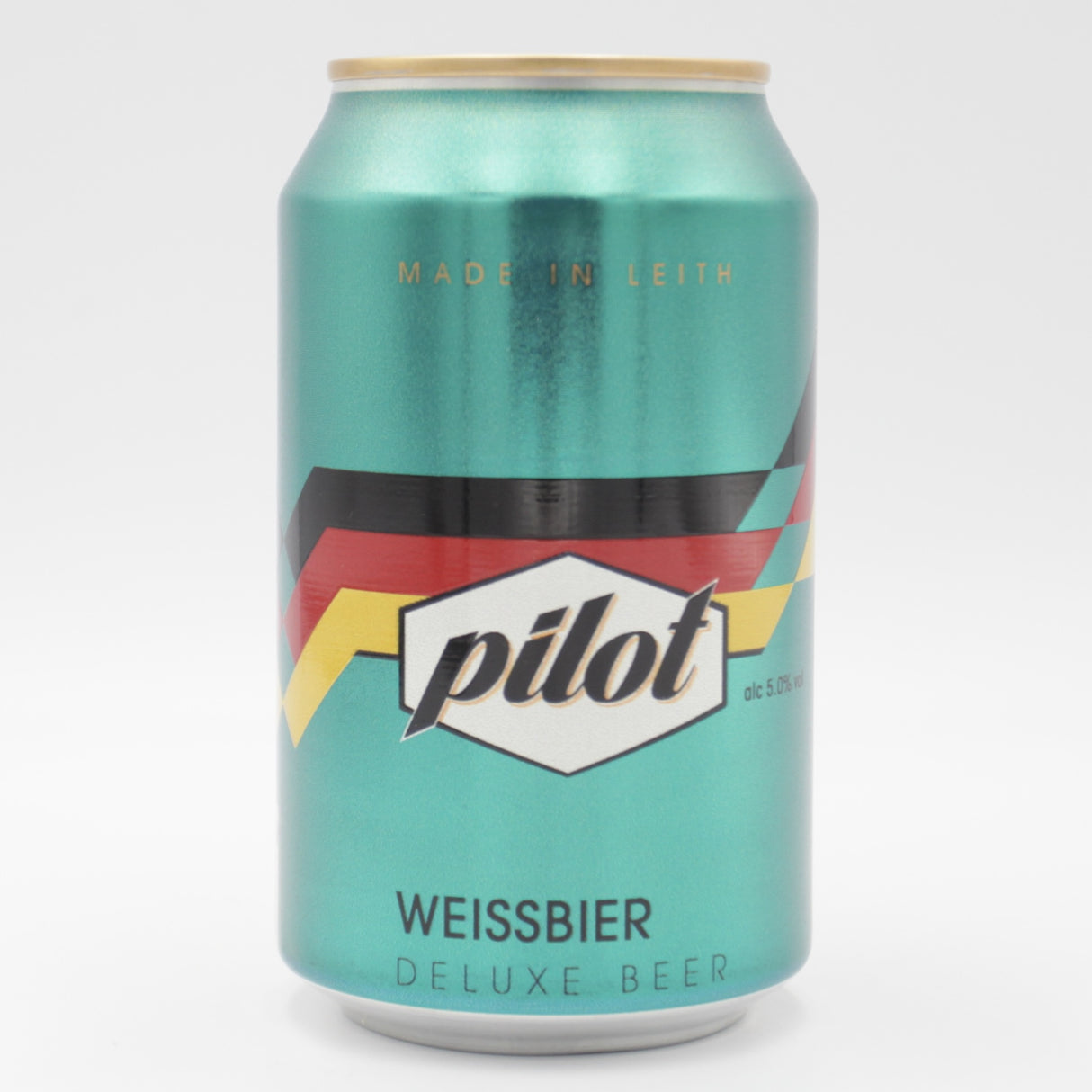 This is a can of Pilot - Weissbier - 5% (330ml). It is a Wit / Wheat craft beer available to buy from Ghost Whale, voted London's best craft beer shop.
