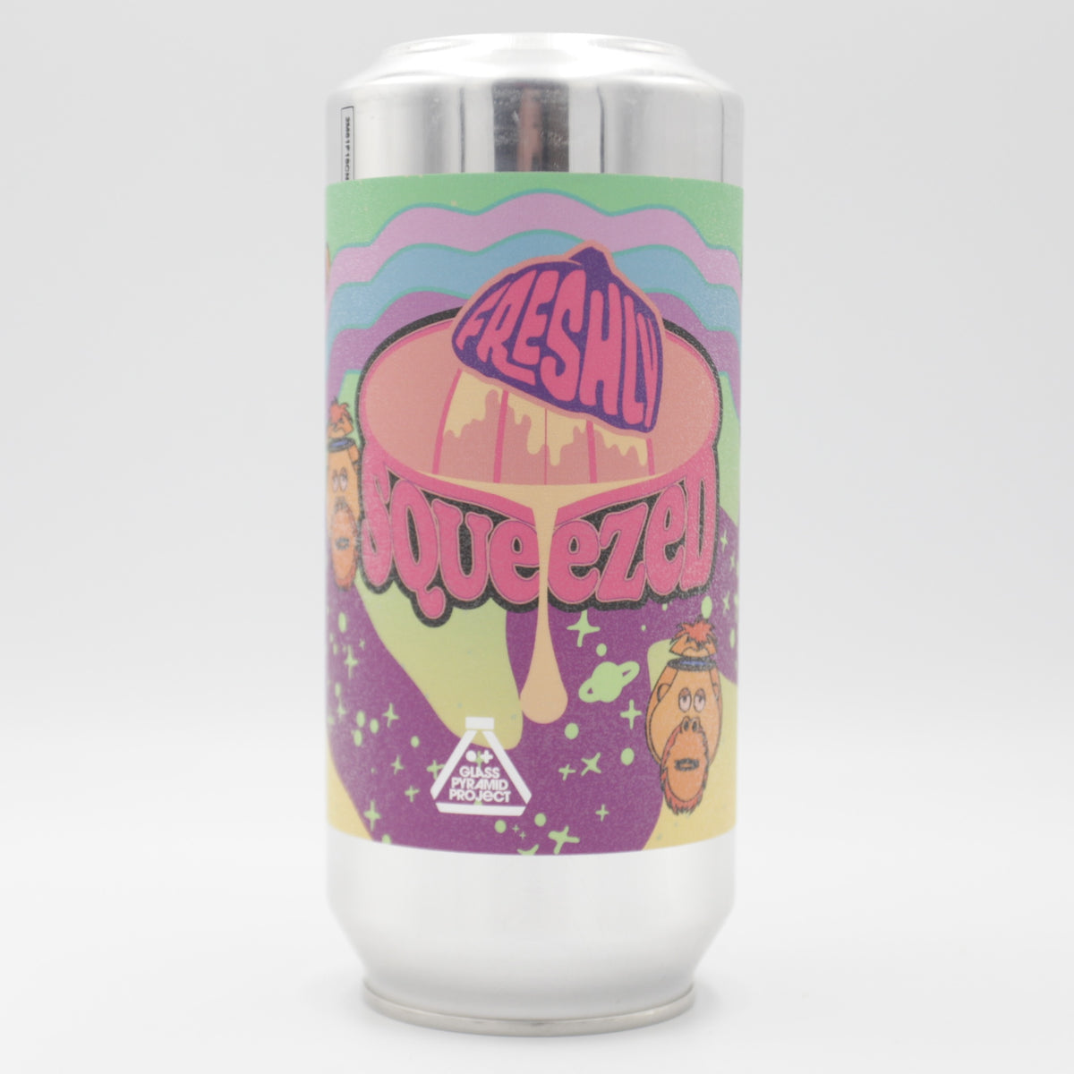 This is a can of Glass Pyramid Project / Tripping Animals - Freshly Squeezed x Tripping On Heroes - 4% (440ml). It is a Sour craft beer available to buy from Ghost Whale, voted London's best craft beer shop.