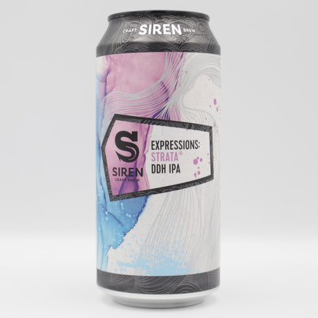 This is a can of Siren - Expressions: Strata - 5.2% (440ml). It is a IPA craft beer available to buy from Ghost Whale, voted London's best craft beer shop.