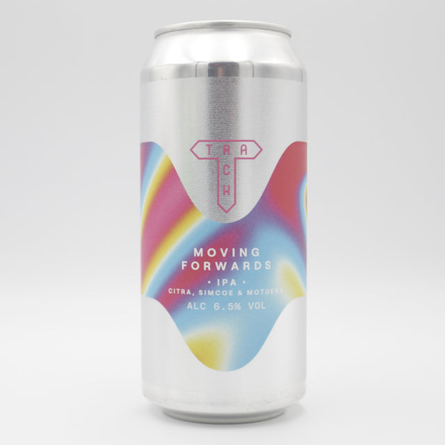 This is a can of Track - Moving Forwards - 6.5% (440ml). It is a IPA craft beer available to buy from Ghost Whale, voted London's best craft beer shop.