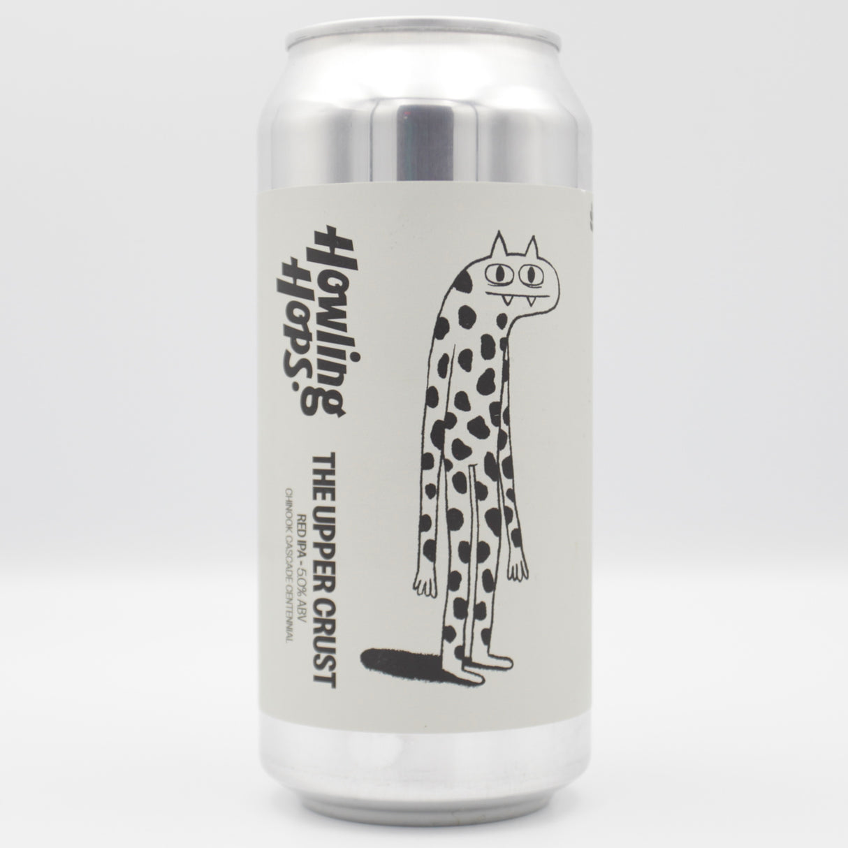 This is a can of Howling Hops - The Upper Crust - 5% (440ml). It is a IPA craft beer available to buy from Ghost Whale, voted London's best craft beer shop.