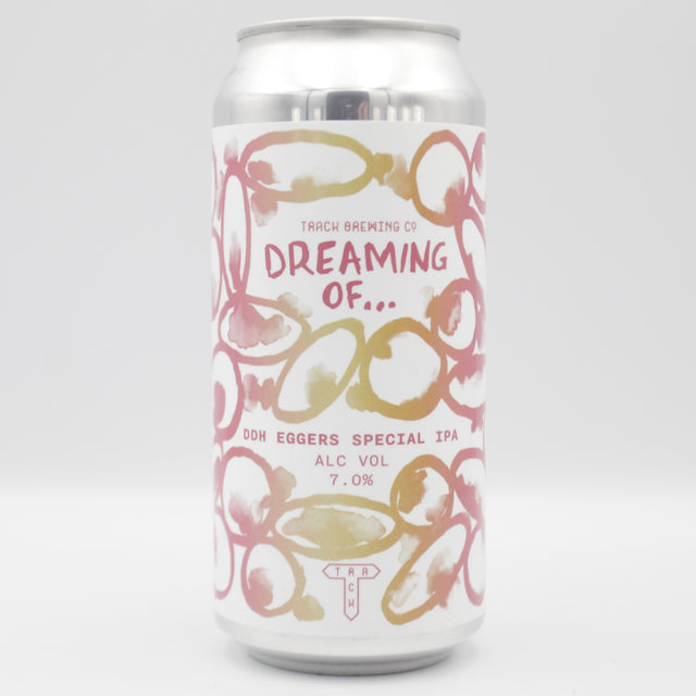 This is a can of Track - Dreaming Of... DDH Eggers Special - 7% (440ml). It is a IPA craft beer available to buy from Ghost Whale, voted London's best craft beer shop.