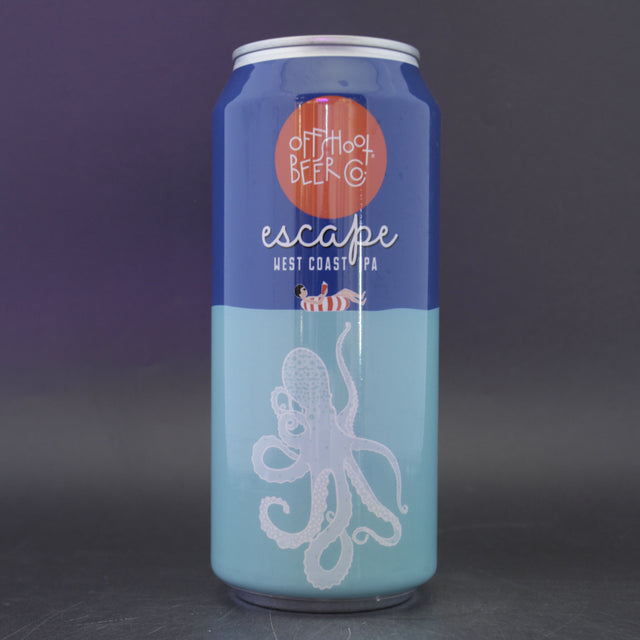 This is a can of Offshoot - Escape - 7.1% (473ml). It is a IPA craft beer available to buy from Ghost Whale, voted London's best craft beer shop.