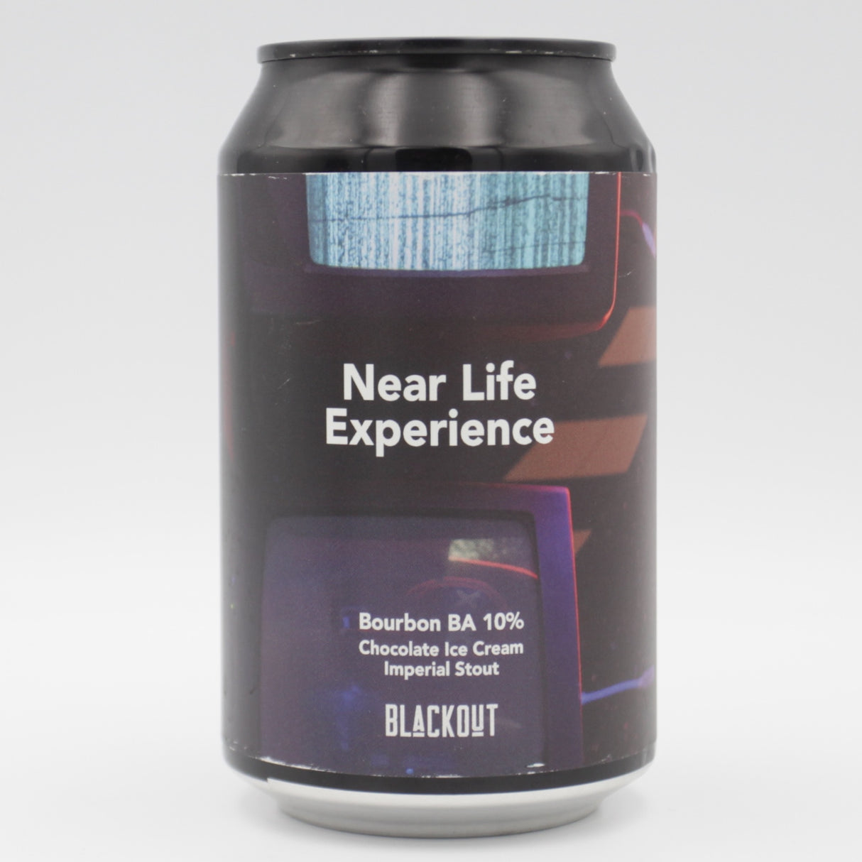This is a can of Blackout - Near Life Experience - 10% (330ml). It is a Imperial Stout / Porter craft beer available to buy from Ghost Whale, voted London's best craft beer shop.