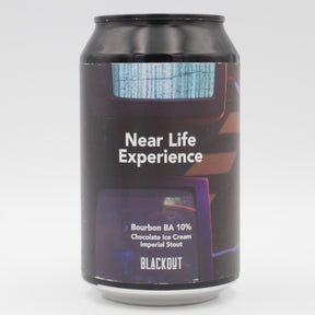 This is a can of Blackout - Near Life Experience - 10% (330ml). It is a Imperial Stout / Porter craft beer available to buy from Ghost Whale, voted London's best craft beer shop.