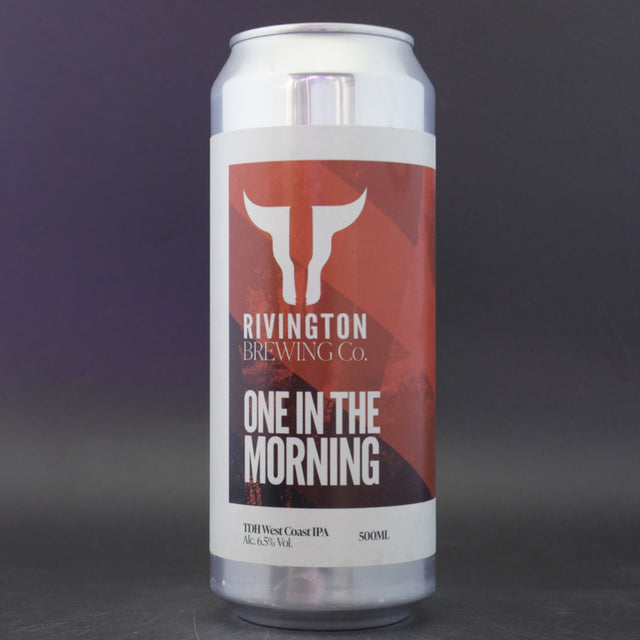 This is a can of Rivington - One In The Morning - 6.5% (500ml). It is a IPA craft beer available to buy from Ghost Whale, voted London's best craft beer shop.