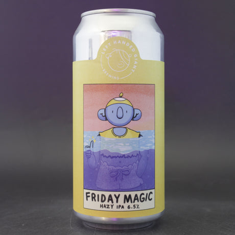 This is a can of Left Handed Giant - Friday Magic - 6.5% (440ml). It is a IPA craft beer available to buy from Ghost Whale, voted London's best craft beer shop.