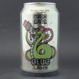 This is a can of Mash Gang - Glug - 0.5% (330ml). It is a Lager / Pilsner / Kölsch craft beer available to buy from Ghost Whale, voted London's best craft beer shop.
