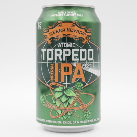 This is a can of Sierra Nevada - Atomic Torpedo - 9.2% (355ml). It is a Triple IPA craft beer available to buy from Ghost Whale, voted London's best craft beer shop.