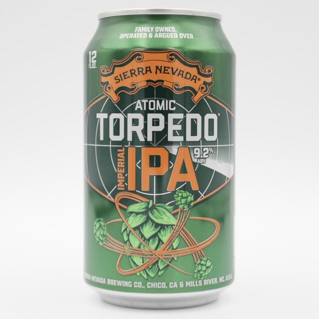 This is a can of Sierra Nevada - Atomic Torpedo - 9.2% (355ml). It is a Triple IPA craft beer available to buy from Ghost Whale, voted London's best craft beer shop.