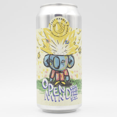 This is a can of Left Handed Giant - Open Mind - 5.5% (440ml). It is a Pale Ale craft beer available to buy from Ghost Whale, voted London's best craft beer shop.