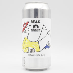 This is a can of Beak / Mountain Culture - Rituals - 6.5% (440ml). It is a IPA craft beer available to buy from Ghost Whale, voted London's best craft beer shop.