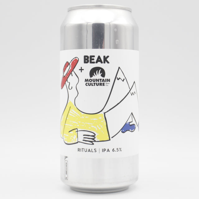 This is a can of Beak / Mountain Culture - Rituals - 6.5% (440ml). It is a IPA craft beer available to buy from Ghost Whale, voted London's best craft beer shop.