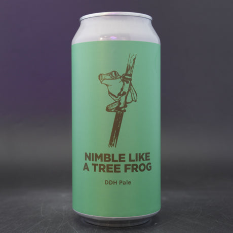 This is a can of Pomona Island - Nimble Like A Tree Frog - 5% (440ml). It is a Pale Ale craft beer available to buy from Ghost Whale, voted London's best craft beer shop.