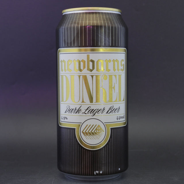 This is a can of Newbarns - Dunkel - 4.9% (440ml). It is a Lager / Pilsner / Kölsch craft beer available to buy from Ghost Whale, voted London's best craft beer shop.