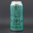 This is a can of Utopian - Unfiltered British Lager - 4.7% (440ml). It is a Lager / Pilsner / Kölsch craft beer available to buy from Ghost Whale, voted London's best craft beer shop.